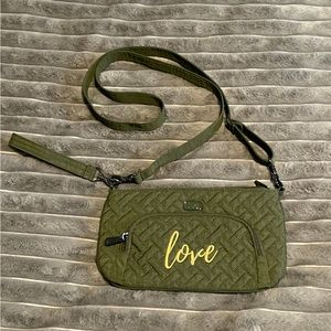 Lug Olive Green ‘Love’ Flyer Convertible Crossbody Bag